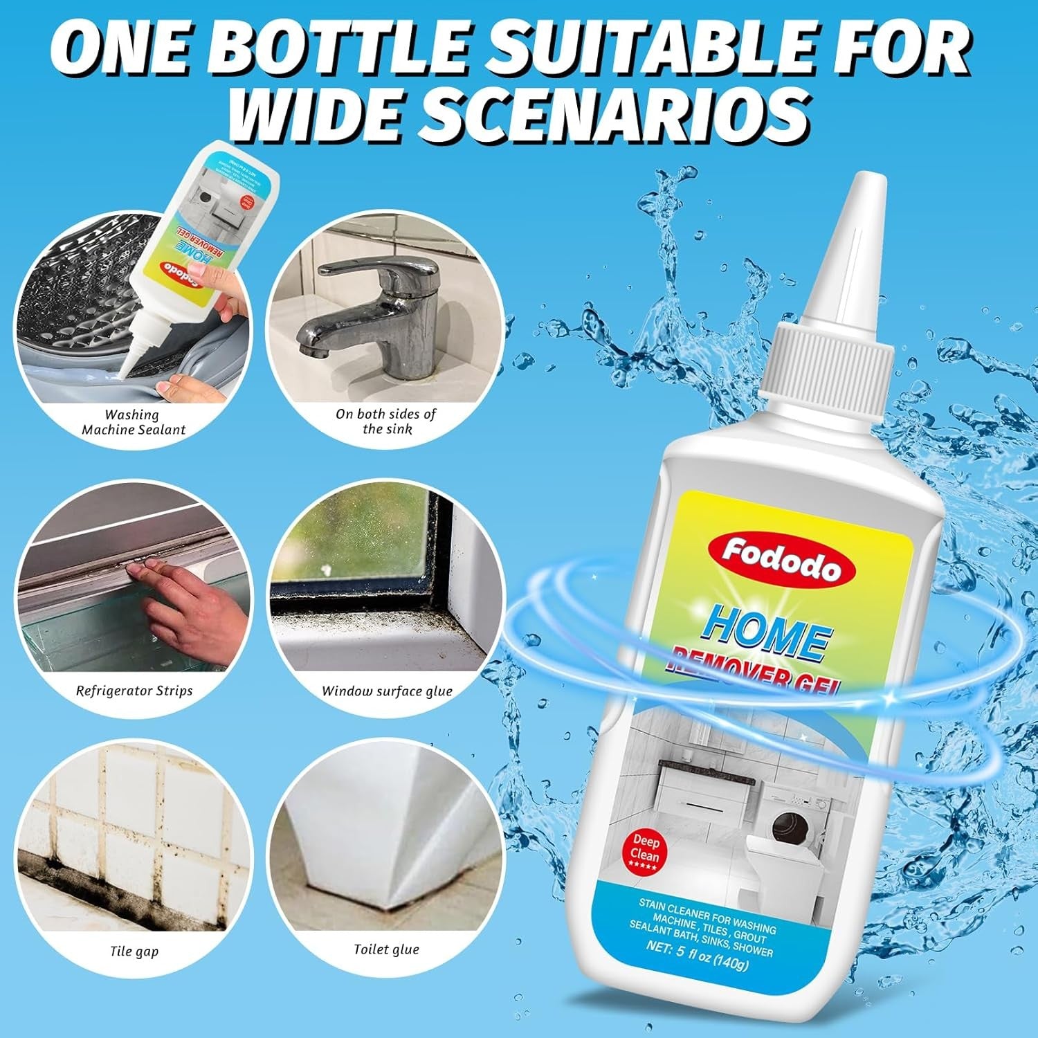 Mold Remover Gel - Effective Mold Cleaner for Household Shower, Kitchen Sinks, W