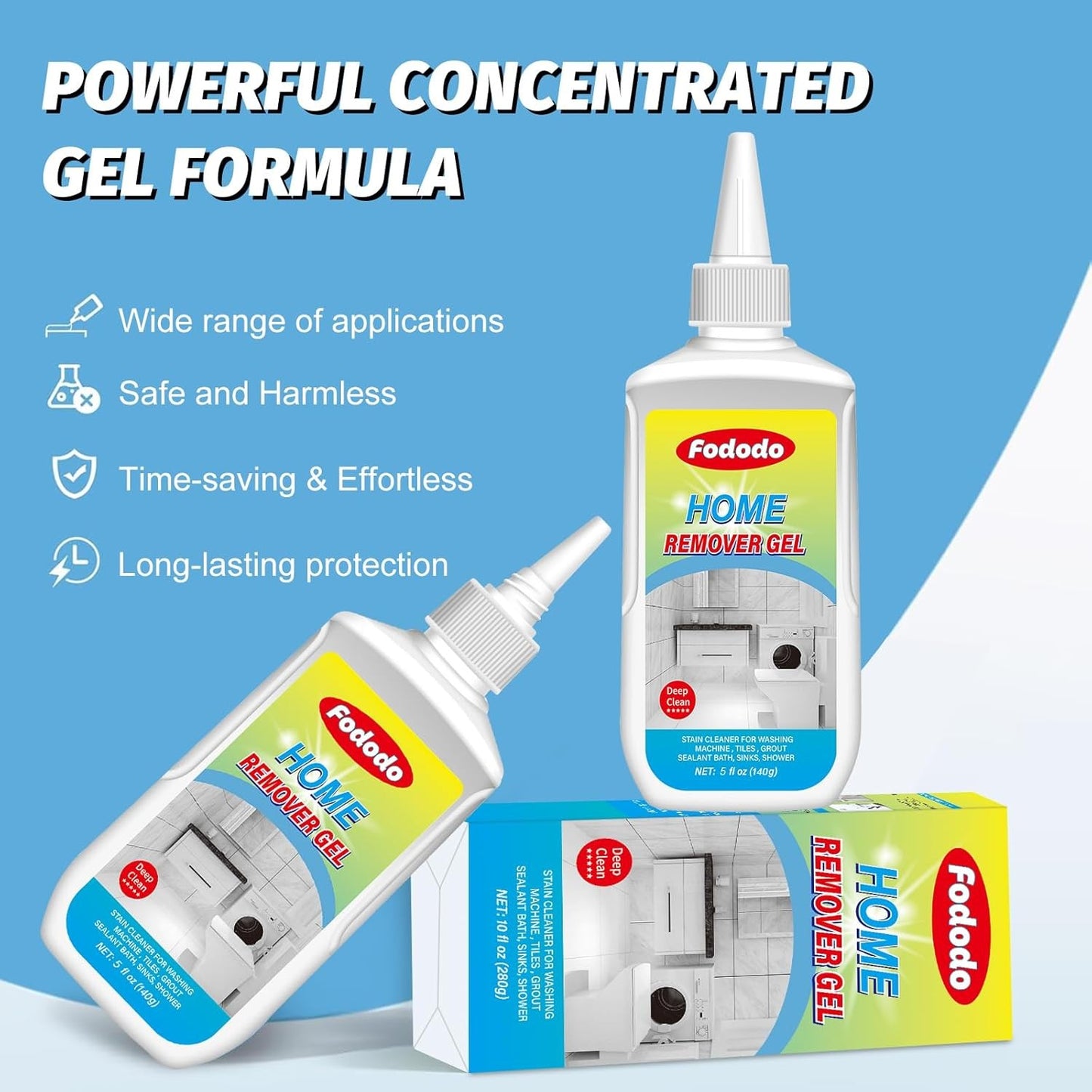 Mold Remover Gel - Effective Mold Cleaner for Household Shower, Kitchen Sinks, W