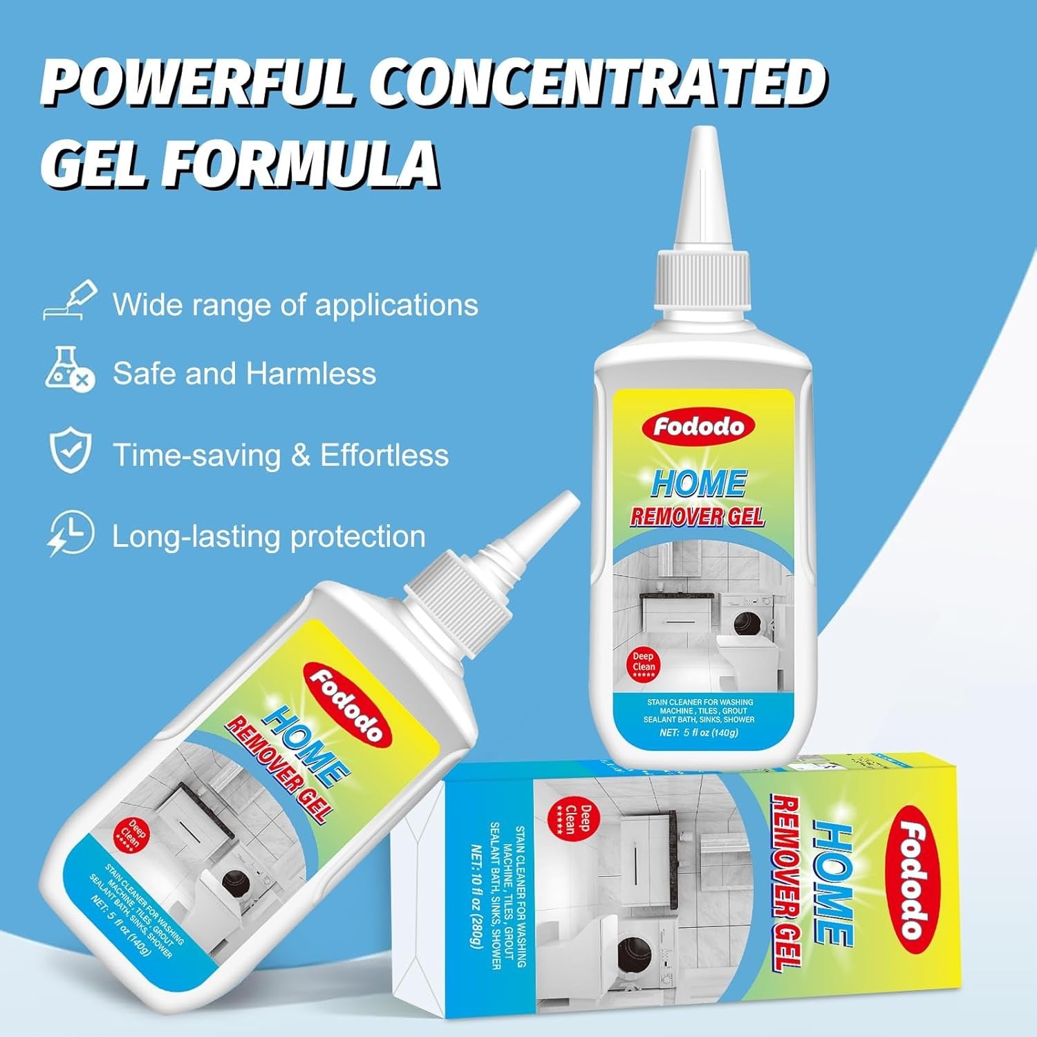 Mold Remover Gel - Effective Mold Cleaner for Household Shower, Kitchen Sinks, W