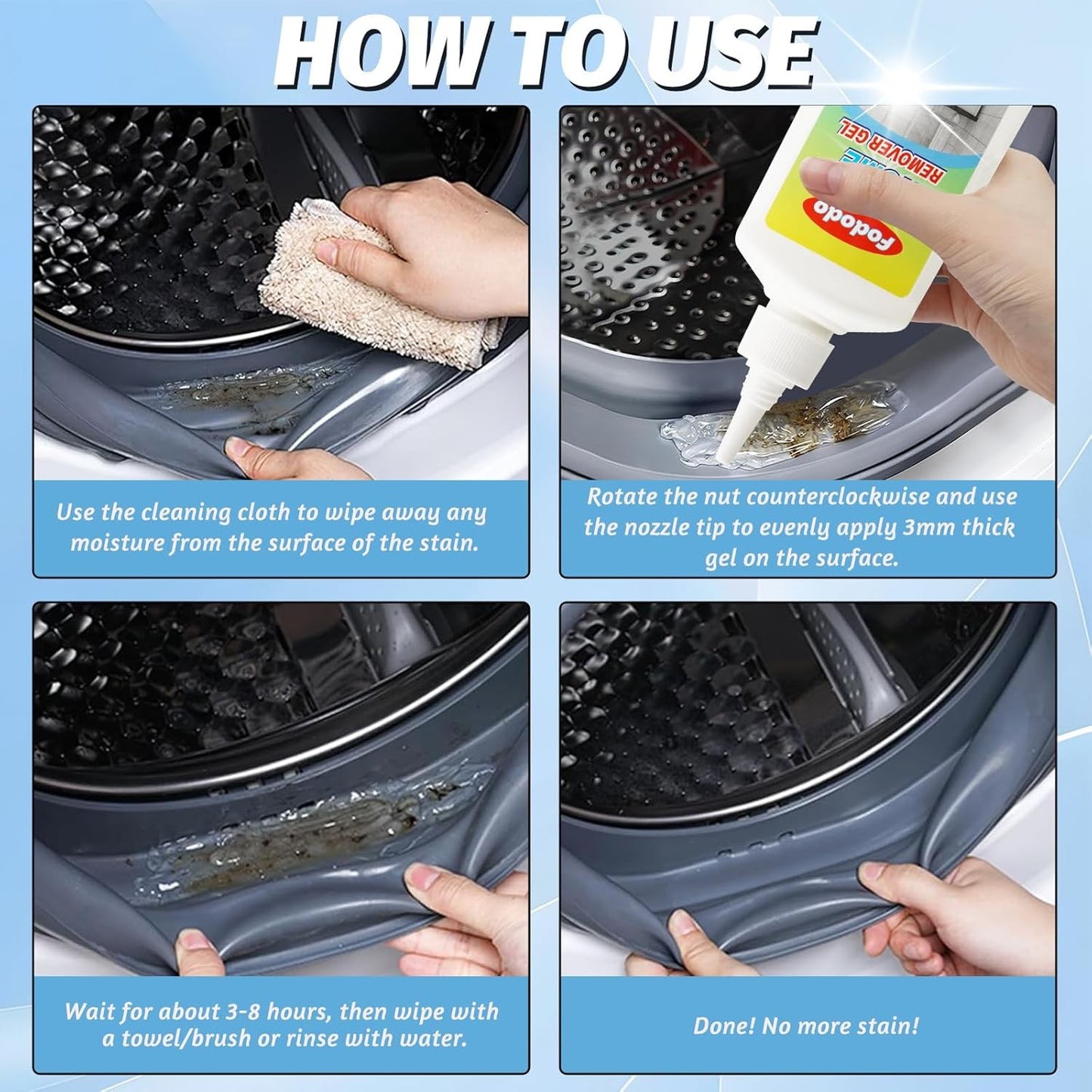 Mold Remover Gel - Effective Mold Cleaner for Household Shower, Kitchen Sinks, W